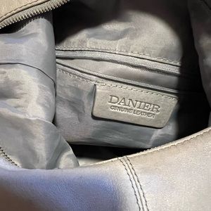 More pictures of Danier grey handbag. Soft leather 4 exterior pockets